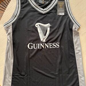 Guinness Black and Silver Athletic Tank Jersey